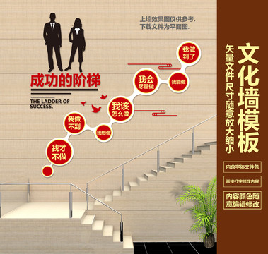 成功的階梯勵(lì)志文化墻