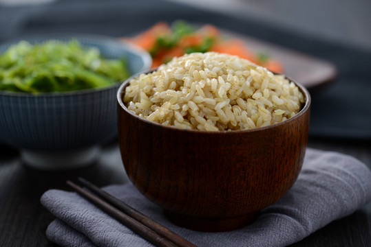 糙米饭和配菜