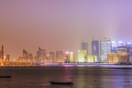 杭州金融区建筑景观夜景