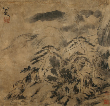 朱耷清八大山人山水冊(cè)頁(yè)