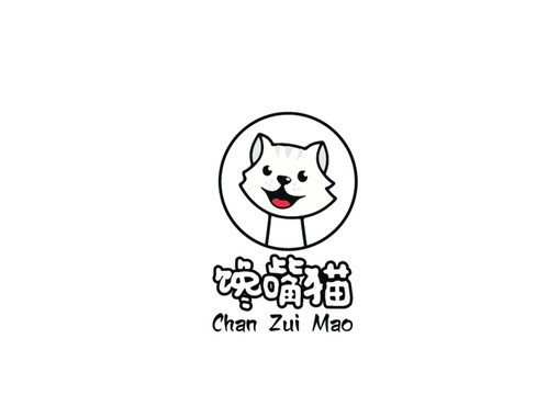 馋嘴猫卡通logo矢量