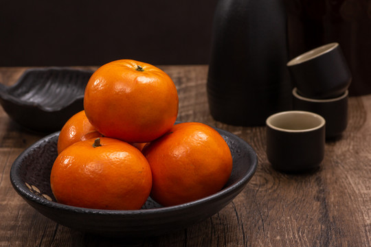 暗调中国风水果柑橘