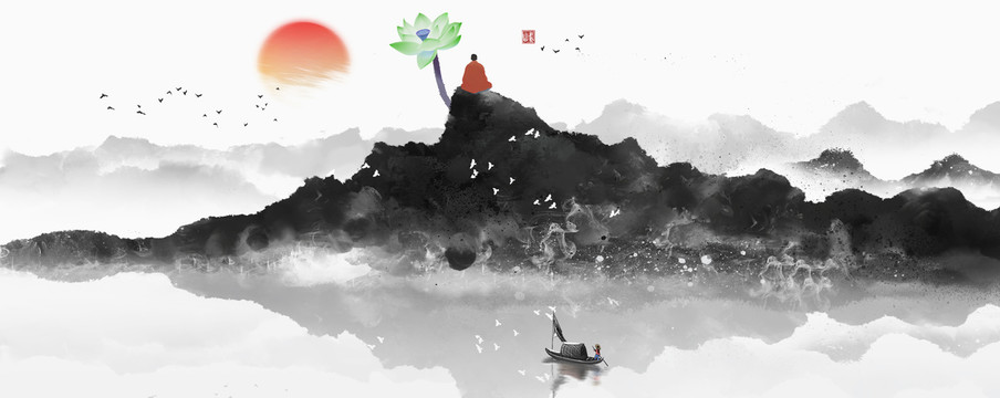 禪意山水畫