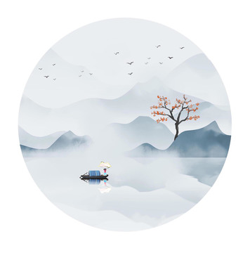 圓形山水畫(huà)