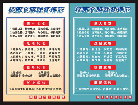 校園餐廳疫情防控文明就餐規(guī)范