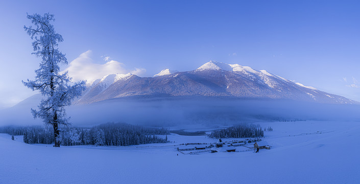 喀纳斯冰雪全景