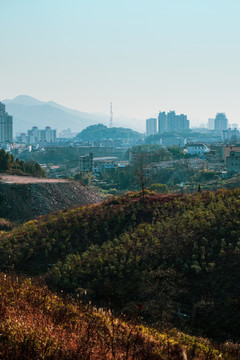 山城山坡城市远景