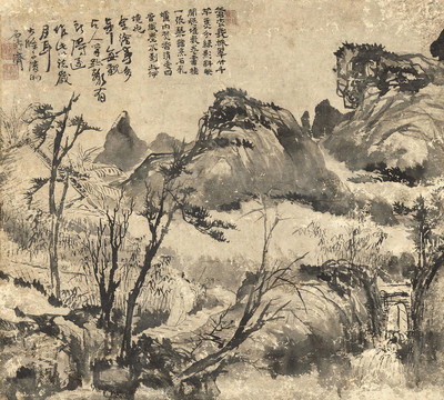 石濤訪友圖