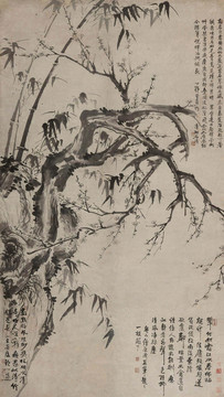石濤歲寒三友圖