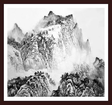 新中式山雾装饰画