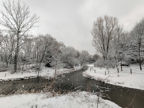 北京奥林匹克森林公园雪景