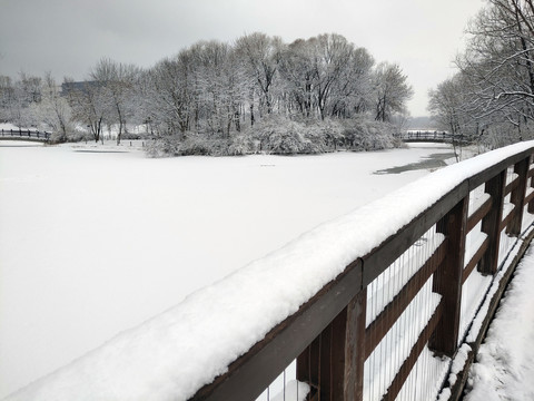 北京奥林匹克森林公园雪景