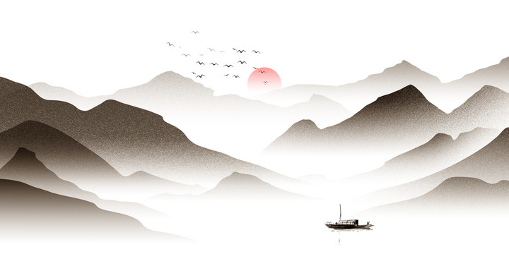 意境山水水墨畫