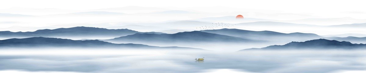 禪意山水巨幅大畫
