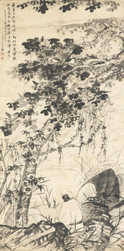 石濤碧梧孤舟圖