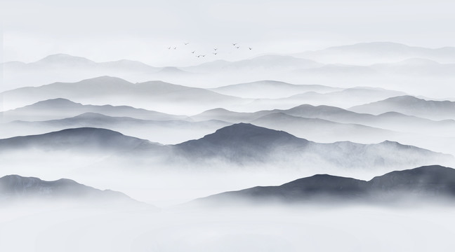 中式禪意水墨背景墻