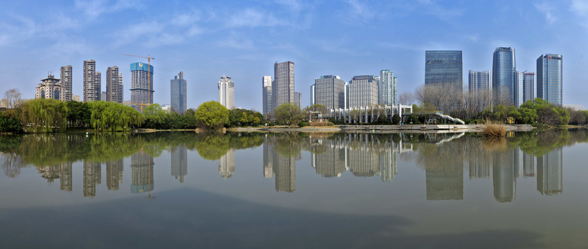 江苏省淮安市钵池山公园城市风光