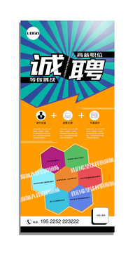 招聘海報(bào)易拉寶
