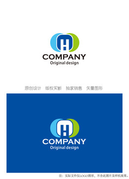 MH字母组合logo设计MH