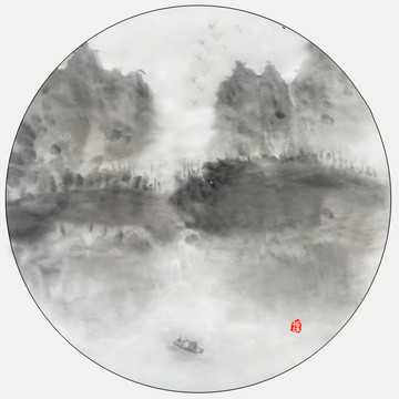 手繪寫意山水