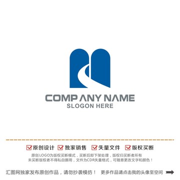 M字母公司企业logo标志设计