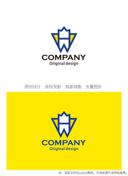 WH字母组合logo设计