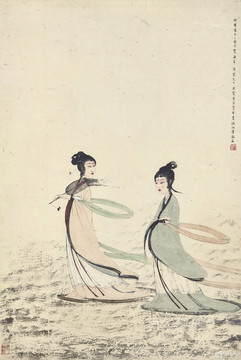 傅抱石二湘圖