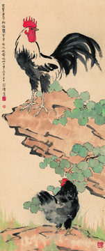 徐悲鴻雙吉圖