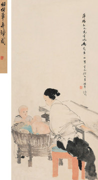 任伯年清任頤弄璋圖