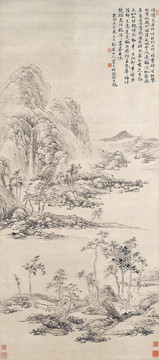 華嵒華巖隔岸清泉圖