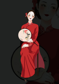 旗袍美人民國美女