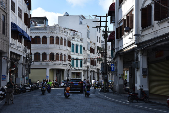 海口骑楼老街城市风光