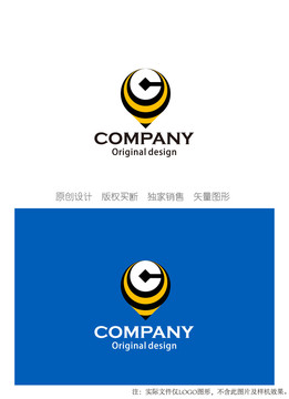 C字母logo地标logo设计