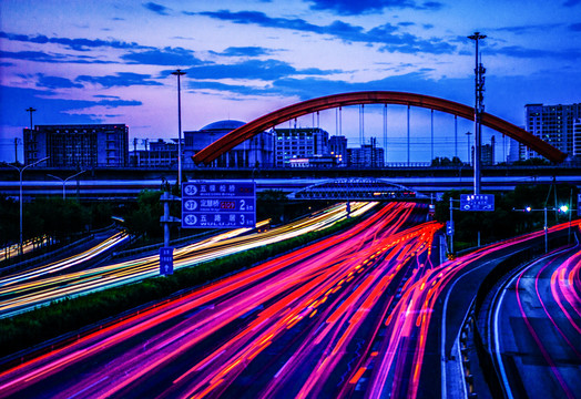 北京西四环路夜景