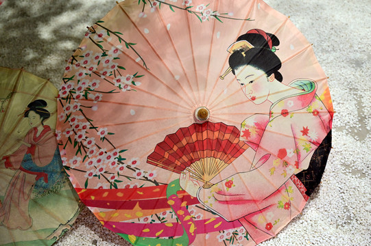 日式浮世绘油纸伞