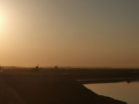 大江小河之渭河下的夕阳