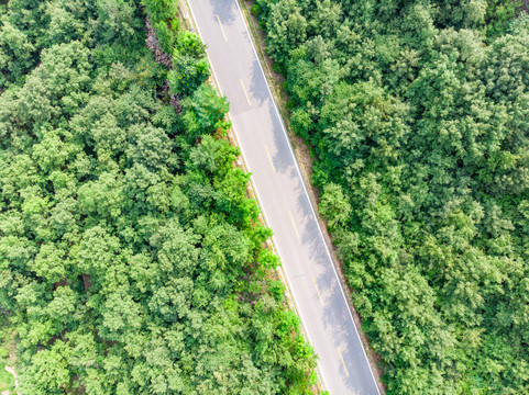 夏天航拍山区公路