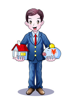 房產(chǎn)經(jīng)紀卡通素材
