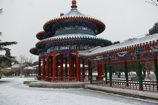 圆亭雪景