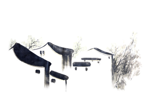 江南水鄉(xiāng)水墨畫