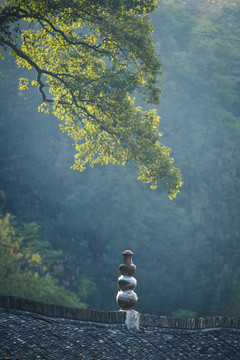 江西祠堂秋景