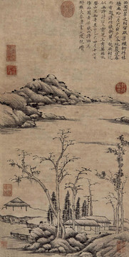 倪瓚西園疏柳圖