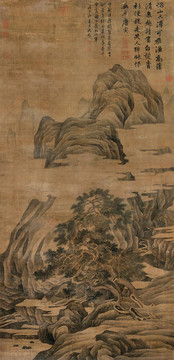 唐寅唐伯虎仙山高隱圖