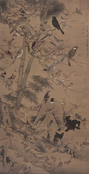 邊景昭三友百禽圖