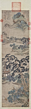仇英清高宗御題竹樓圖