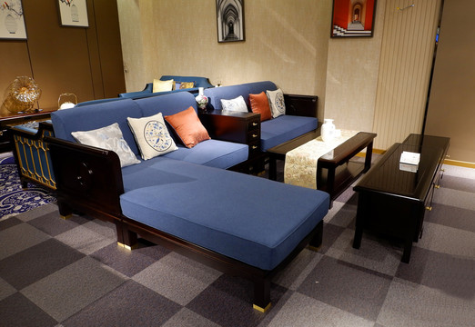 新中式沙发组合转角沙发