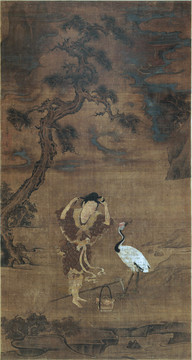 陳月溪麻姑仙鶴圖