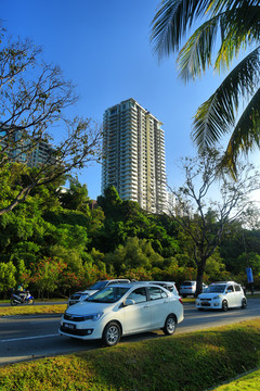 马来西亚沙巴亚庇街景