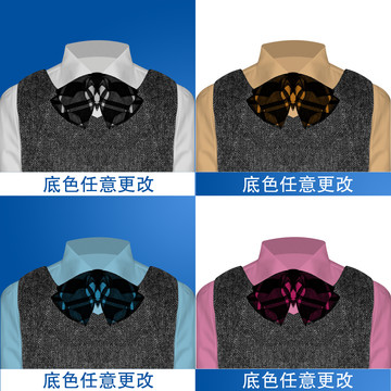 證件照服裝矢量分層素材娃娃大領