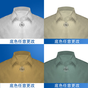證件照服裝矢量分層素材大扣襯衣